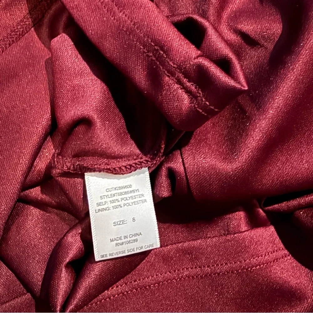 Trixxi Girl Burgundy Gold Dot Party Dress Size 8‎ Puff Sleeve Holiday NEW